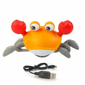 خرچنگ موزیکال شارژی سنسوردار نارنجی electric induction cute crab orange -اسباب بازی